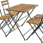 Bistro set træ/svart 5 lutir