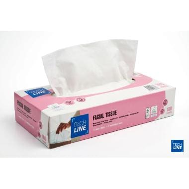 BU Ansigtsserviet Techline 2-lag 20,2x20,5 Nyfiber Hvid